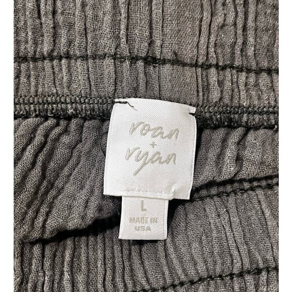 Roan & Ryan 100% Sage Cotton Gauzy Pull-On Pants Size Large Boho Lagenlook - Picture 7 of 7